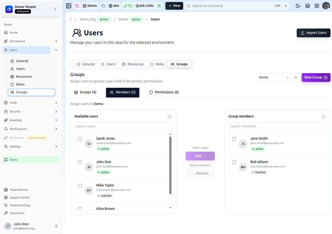 Group and permission management made easy